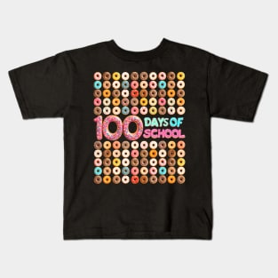 100Th Day Of School Teacher Kids 100 Days Donuts Kids T-Shirt